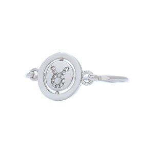Carolee Taurus Zodiac Sign Silver Tone Double Sided Charm Bangle Bracelet